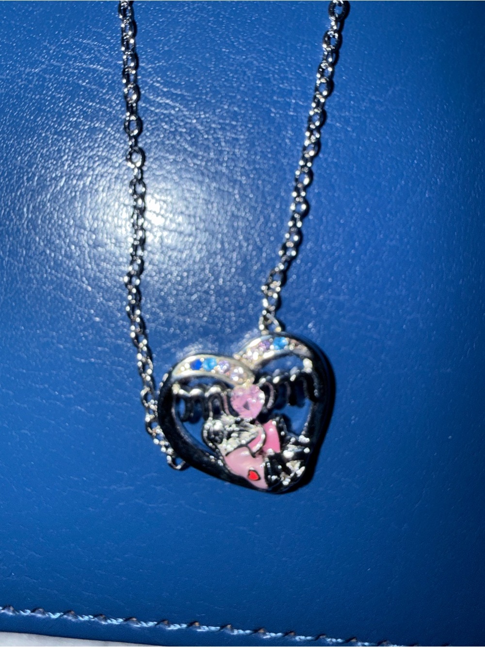 Heart Pendant Necklace with Pink Accent for mom